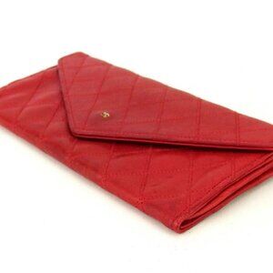 CHANEL Purse Red gold Women Authentic secondhand